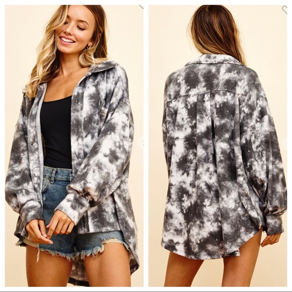 Most Fabulous boyfriend Tie Dye Oversized Button jacket - Picture 4 of 4